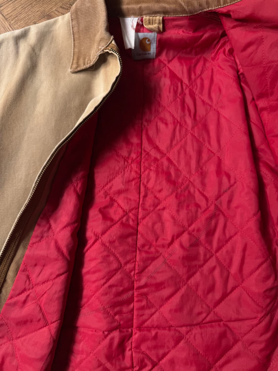 [L]80's 칼하트 USA 유니온메이드 빈티지 페이딩 브라운 워크 자켓 상품이미지6