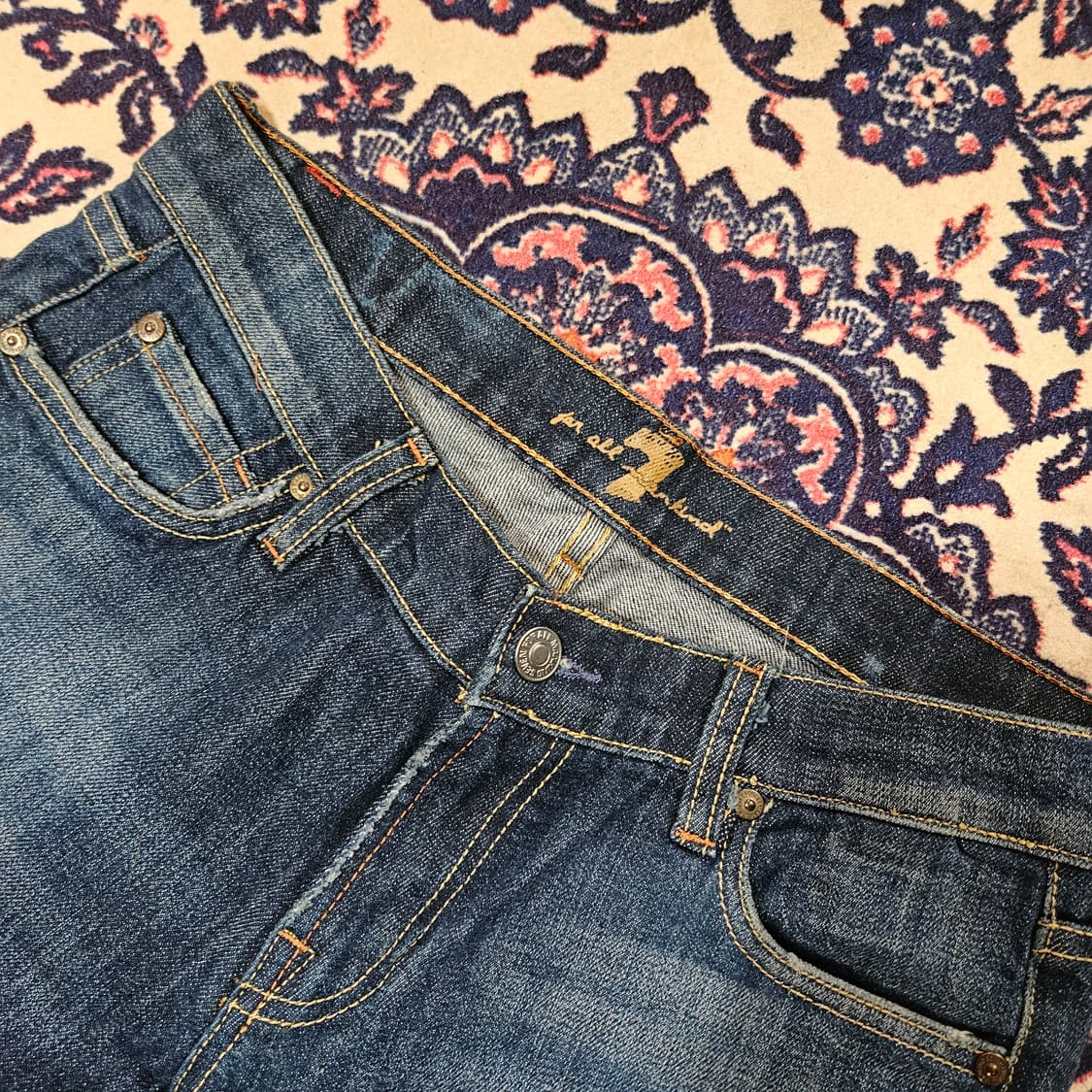 세븐진 포켓 펄 세미 부츠컷 데님 청바지 28  상품이미지6