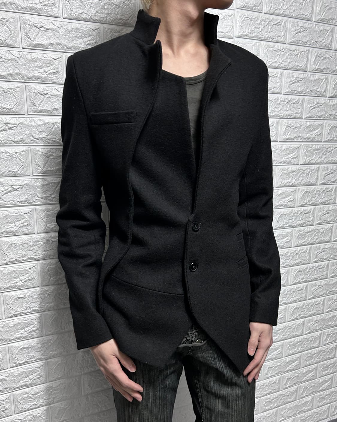 언플러그드 뮤지엄 비대칭 더블 판넬 자켓 상품이미지1