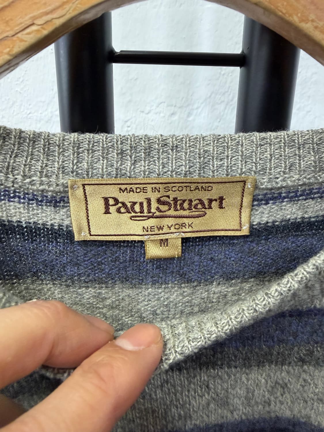 정품) Paul Stuart 폴스튜어트 남성 캐미시머100 니트 M 상품이미지5