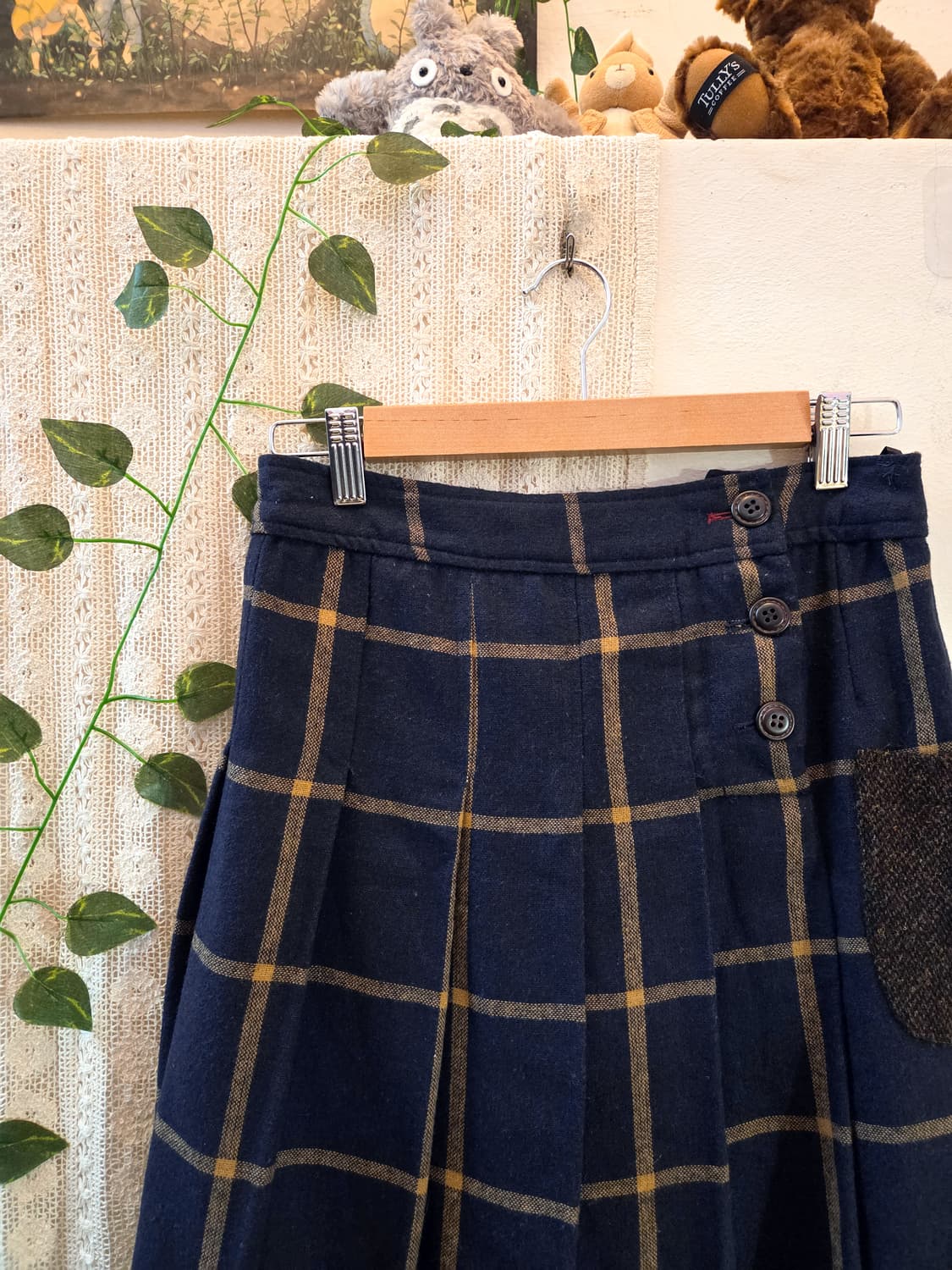 체크 미디 스커트 상품이미지2
