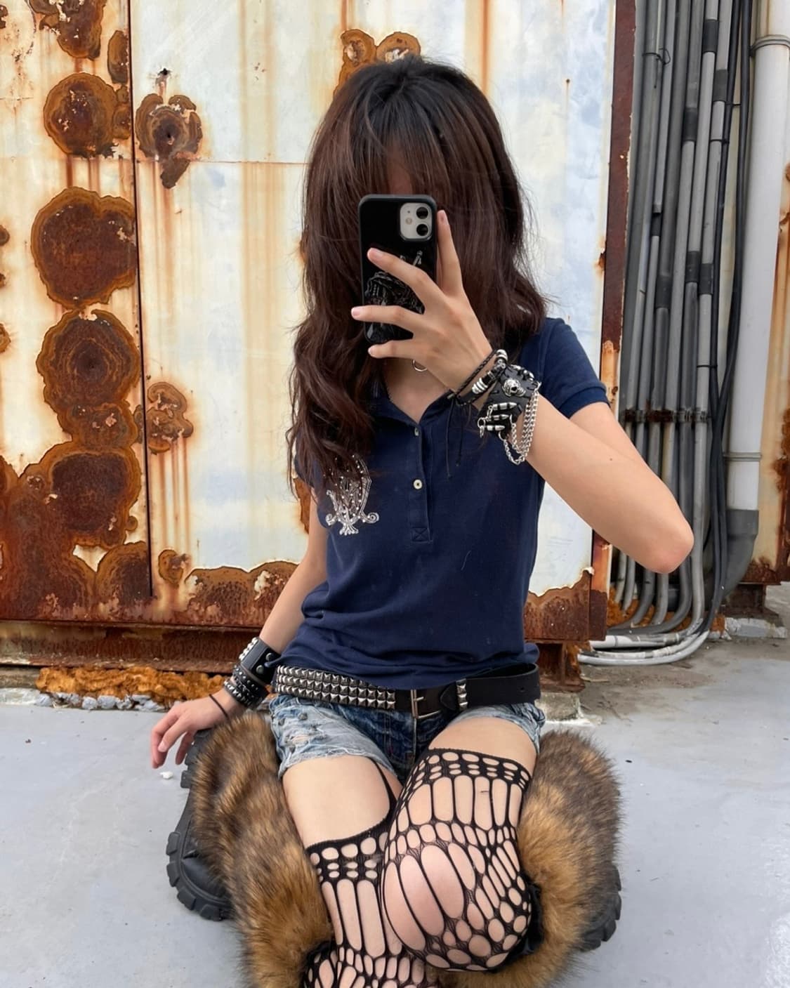 🎸네이비 백 프린팅 칼라 티셔츠🎸 상품이미지3