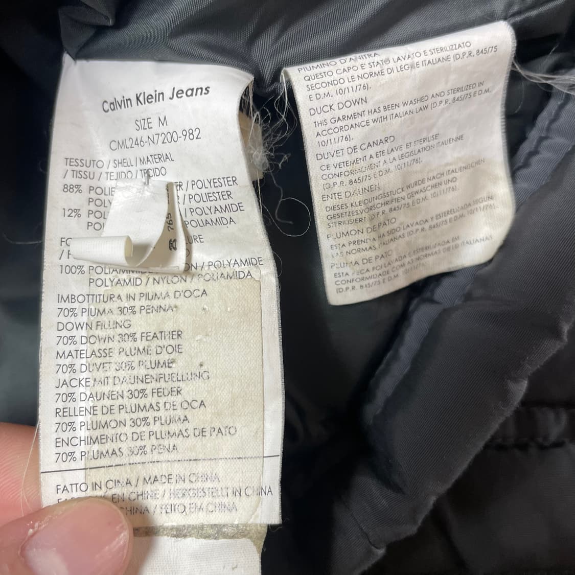 캘빈클라인진스 그레이 덕다운 패딩 M 상품이미지5