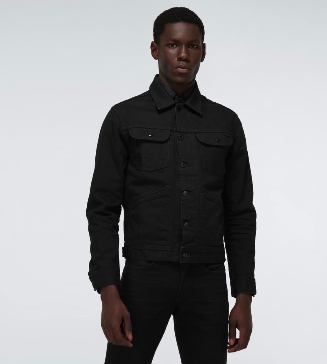 톰포드 재패니즈 셀비지 데님 트러커 자켓 블랙 상품이미지1