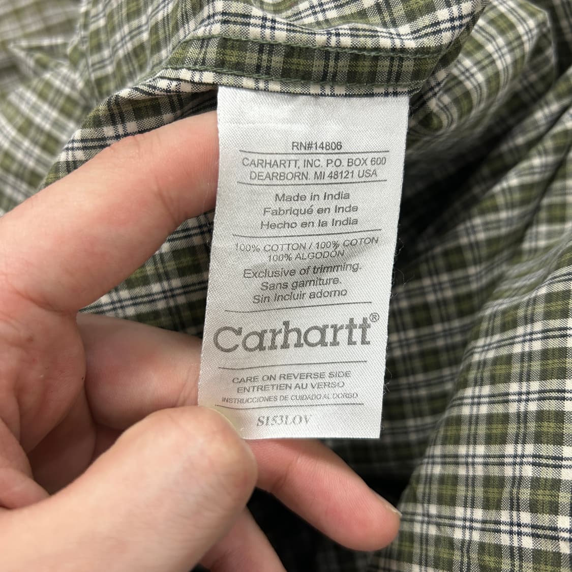 칼하트 오리지널 체크 셔츠(M) 상품이미지3