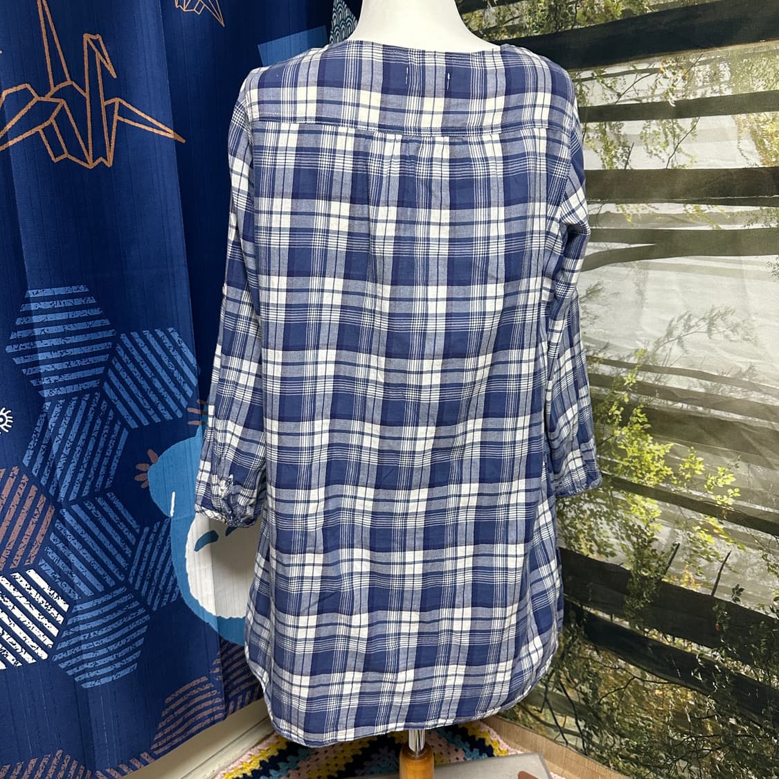 빈티지 체크 바선생 블라우스 원피스 모리 모리걸 상품이미지4