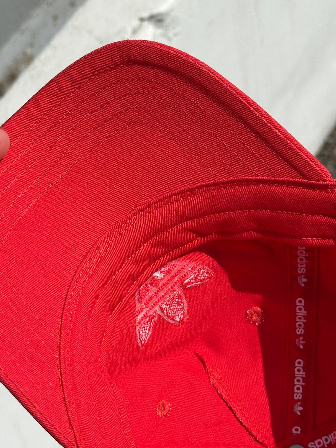 [F] 아디다스 오리지널 트레포일 로고 레드 볼캡 모자 상품이미지5