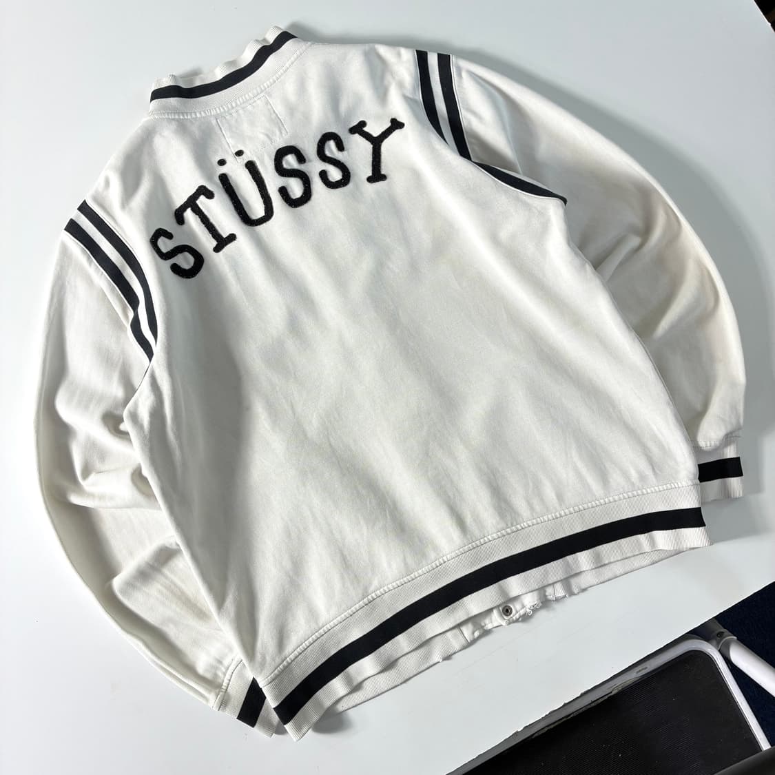 Stussy  스투시 90,s 기어 스컬패치 바시티 자켓  상품이미지3