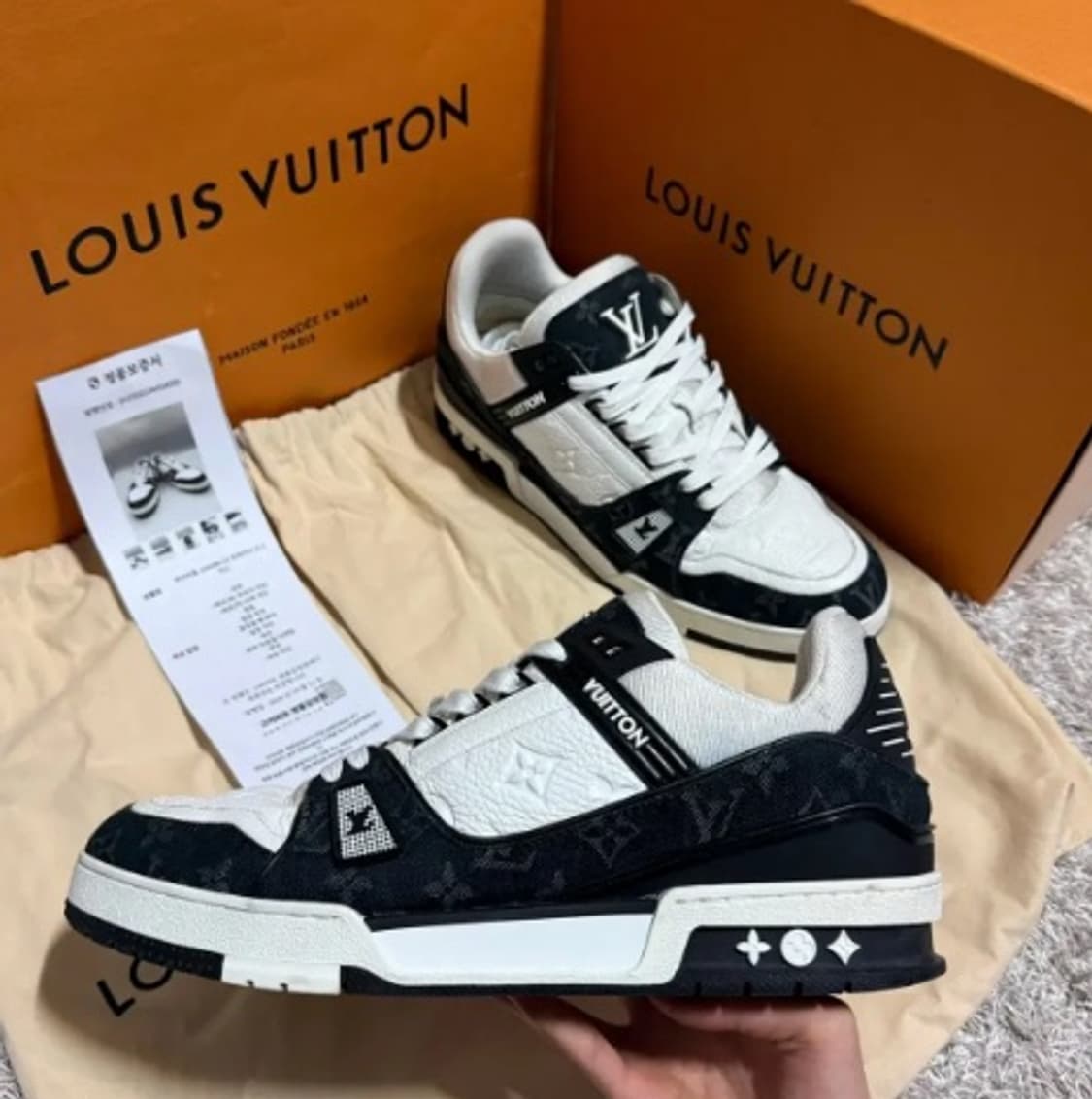 루이비통 LV 트레이너 데님 모노그램 스니커즈 285 풀구성 상품이미지2