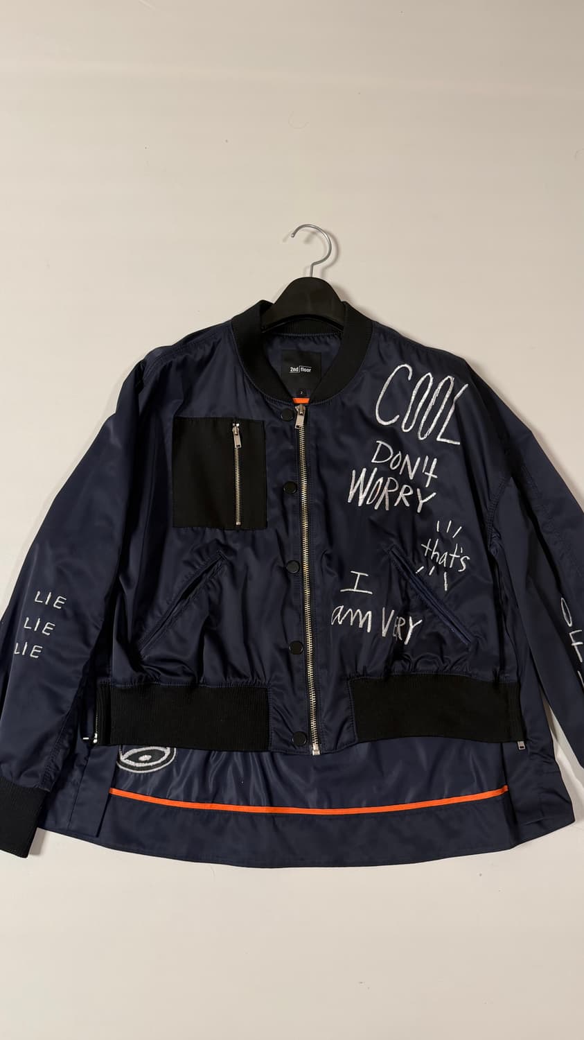 한섬 세컨플로어 봄버 블루종 항공점퍼 자켓 55-66  정가 40만원대 상품이미지10