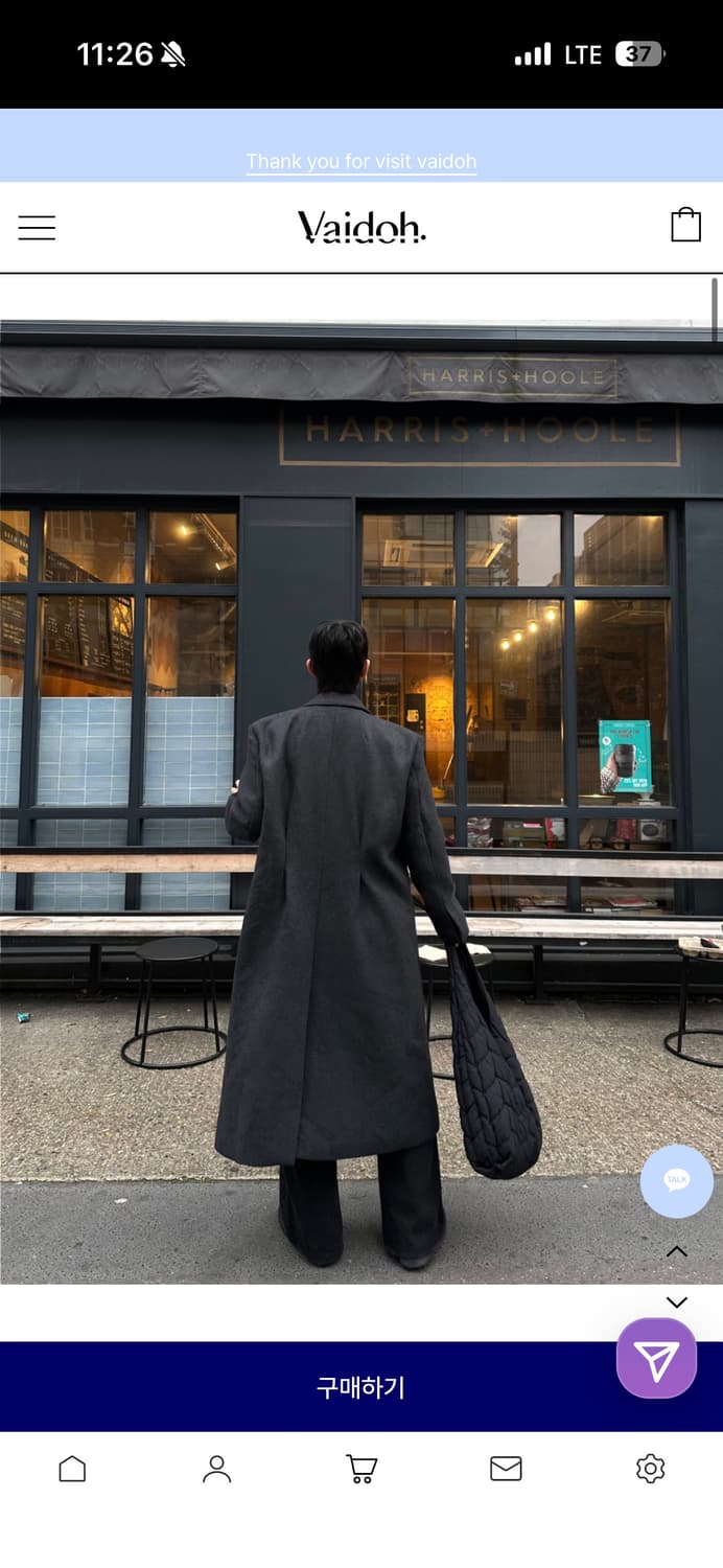 차콜 롱코트 판매해요 상품이미지3