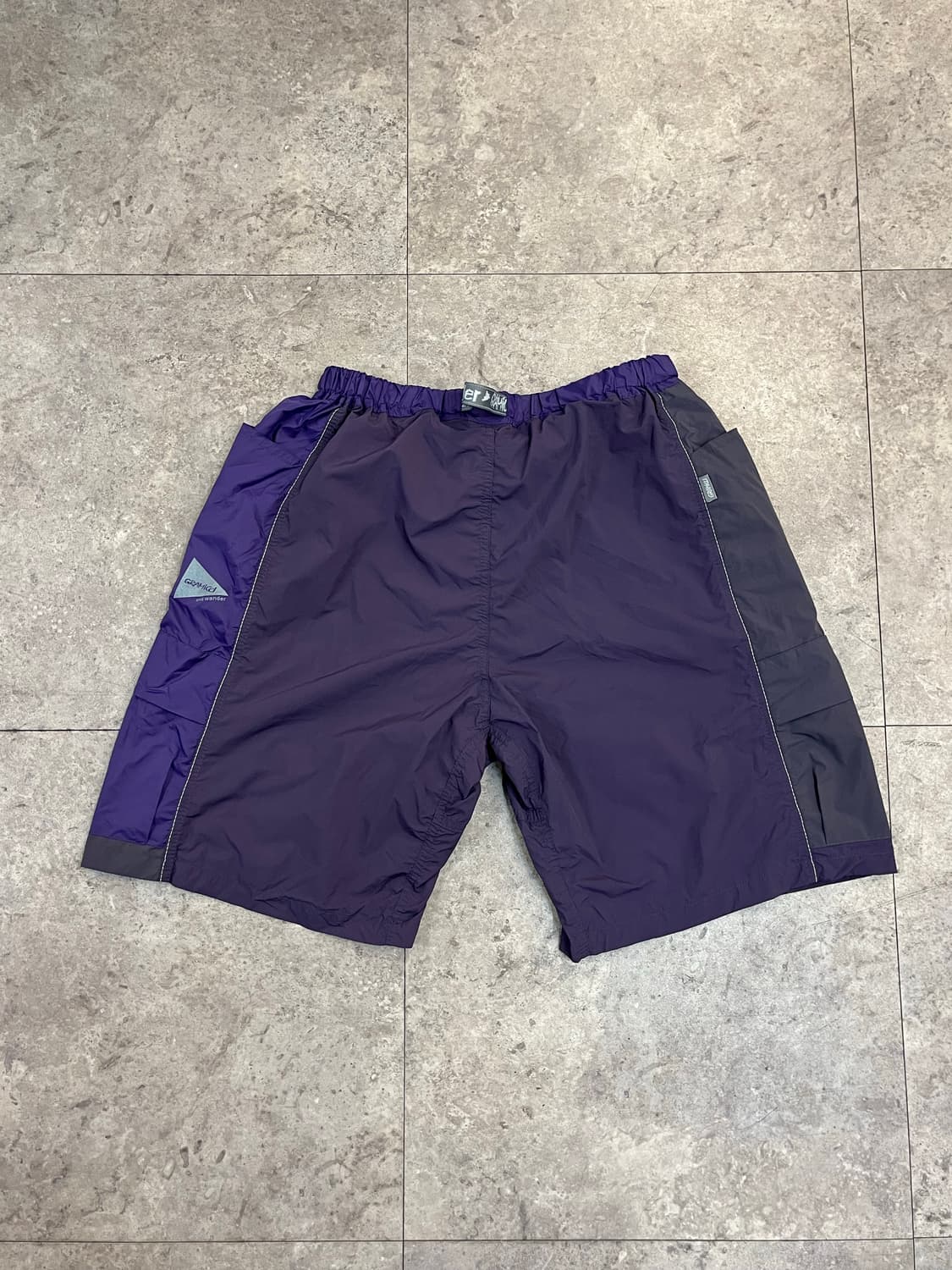 앤드원더X그라미치 패치워크 윈드 하프 팬츠 퍼플 XL #csz3275  상품이미지7