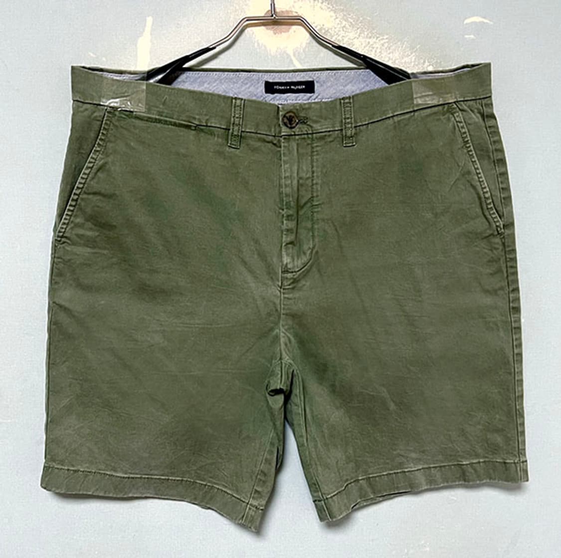 타미힐피거 남자 면 반바지 솔리드 카키 캐주얼 스판좋음 기본 XXL 36 상품이미지1