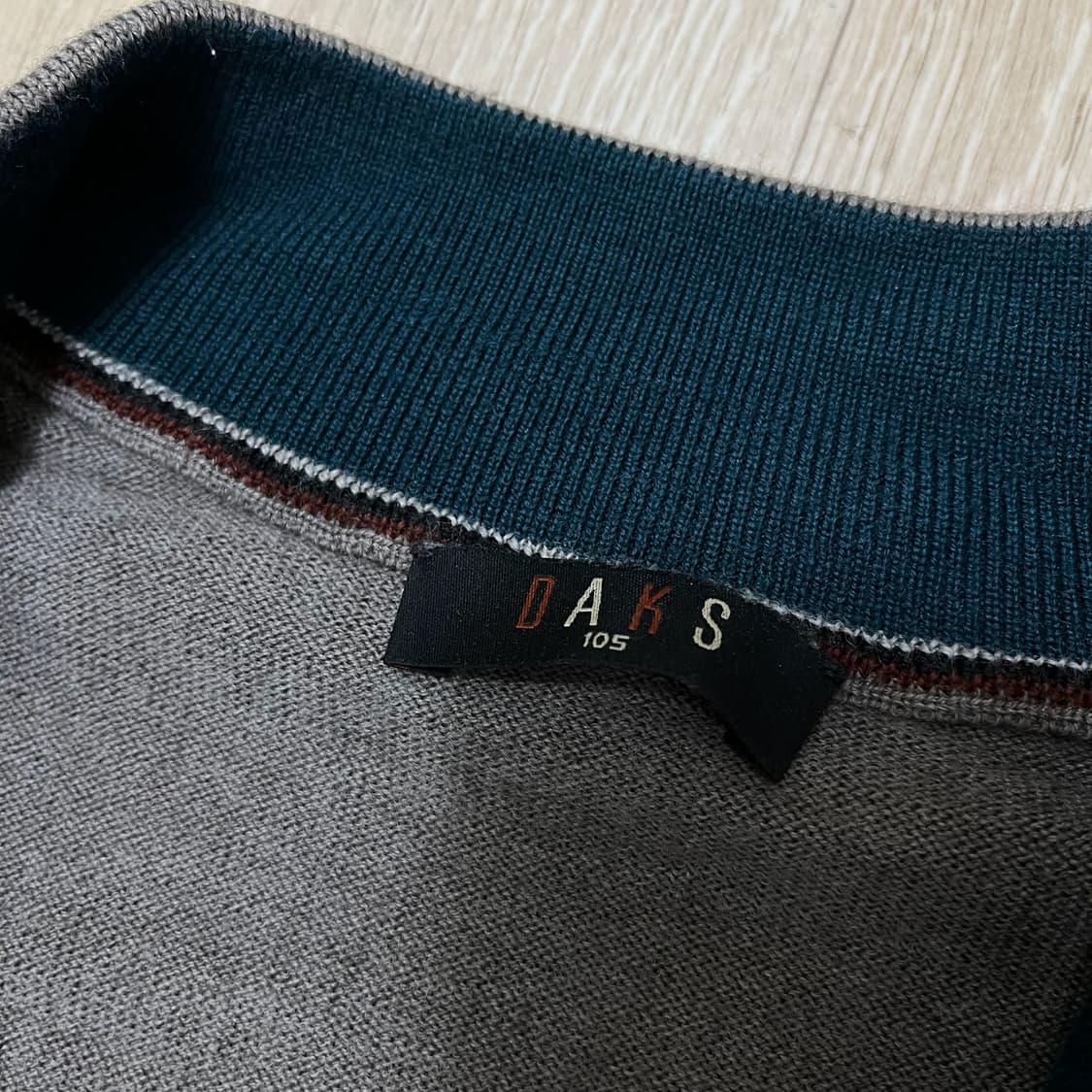 닥스 모직 배색 카라 반집업 니트 [브라운] XL/105 상품이미지5