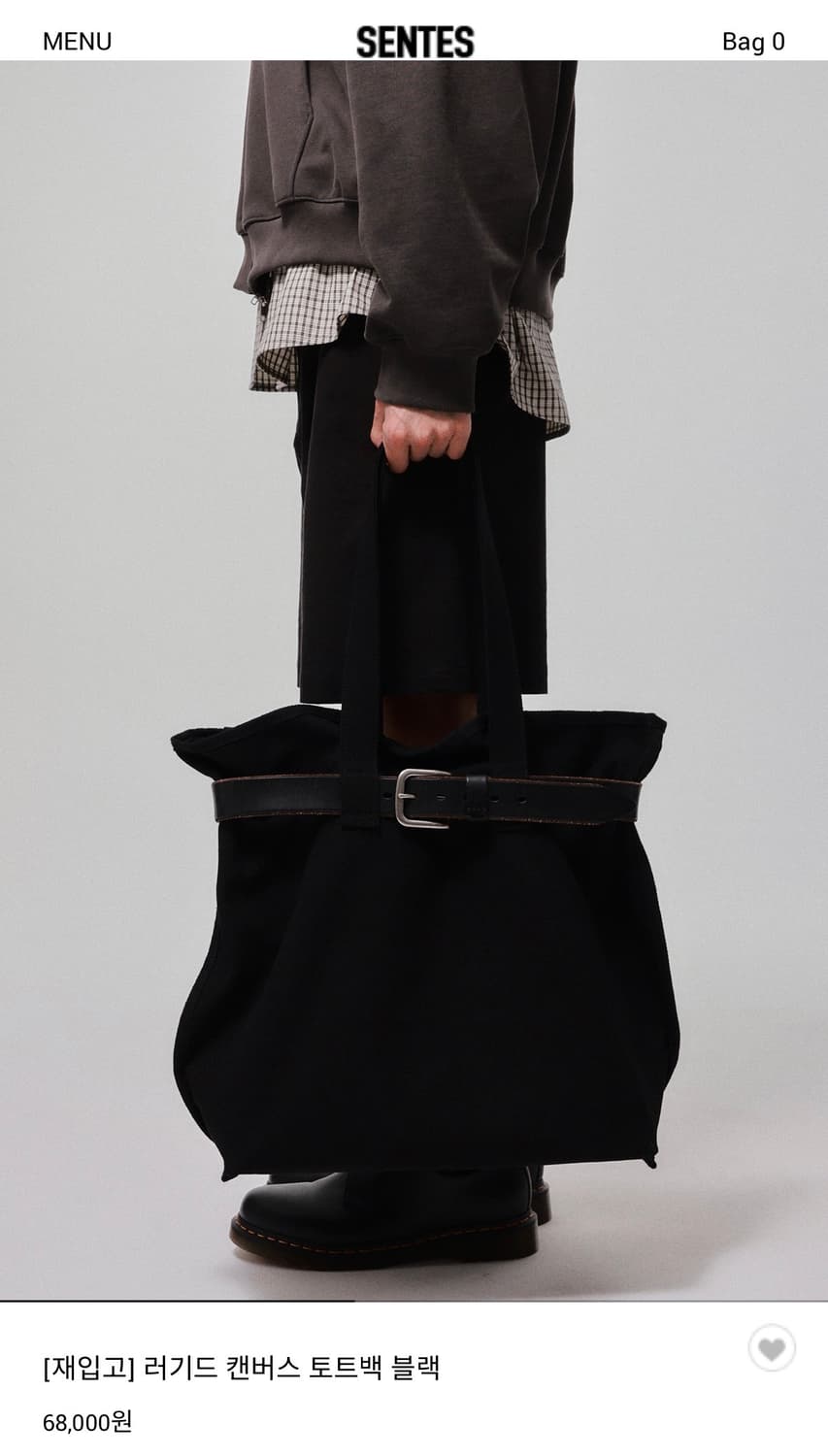 센테스 러기드 캔버스 토트백 블랙 상품이미지1