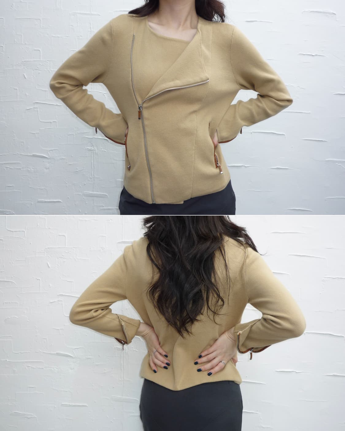 Beigie zipper cardigan 상품이미지2
