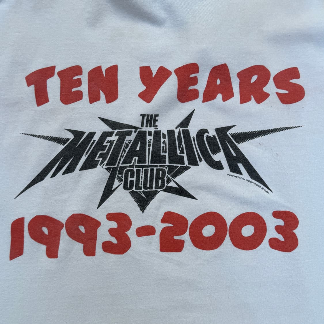 빈티지 00s Metallica Club 10th Band TEE 상품이미지3