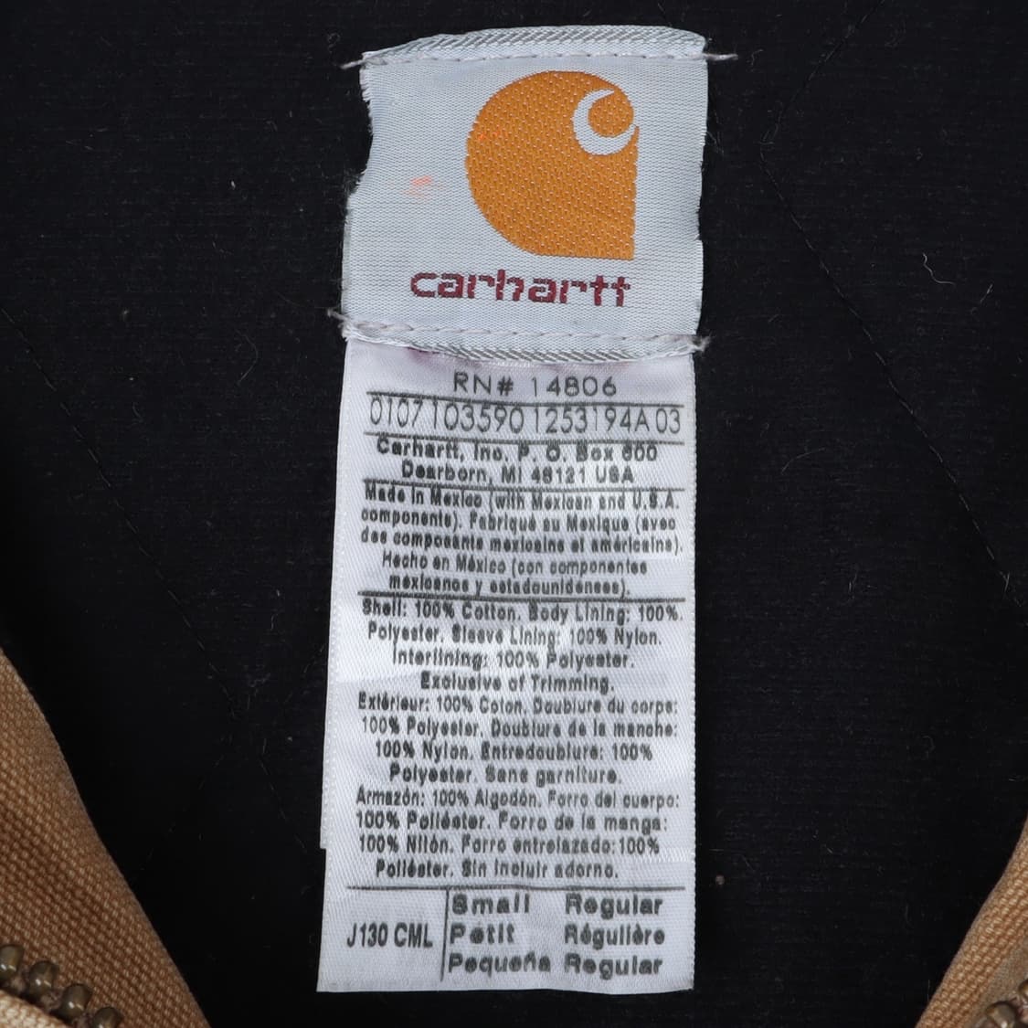 칼하트 J130 카멜 베이지 플란넬 덕액티브 워크자켓 상품이미지8