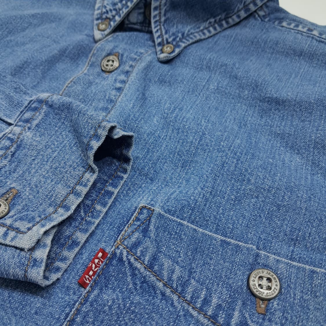 CL530 XL 리바이스 90s 레드탭 60521 데님 셔츠 남방 상품이미지4
