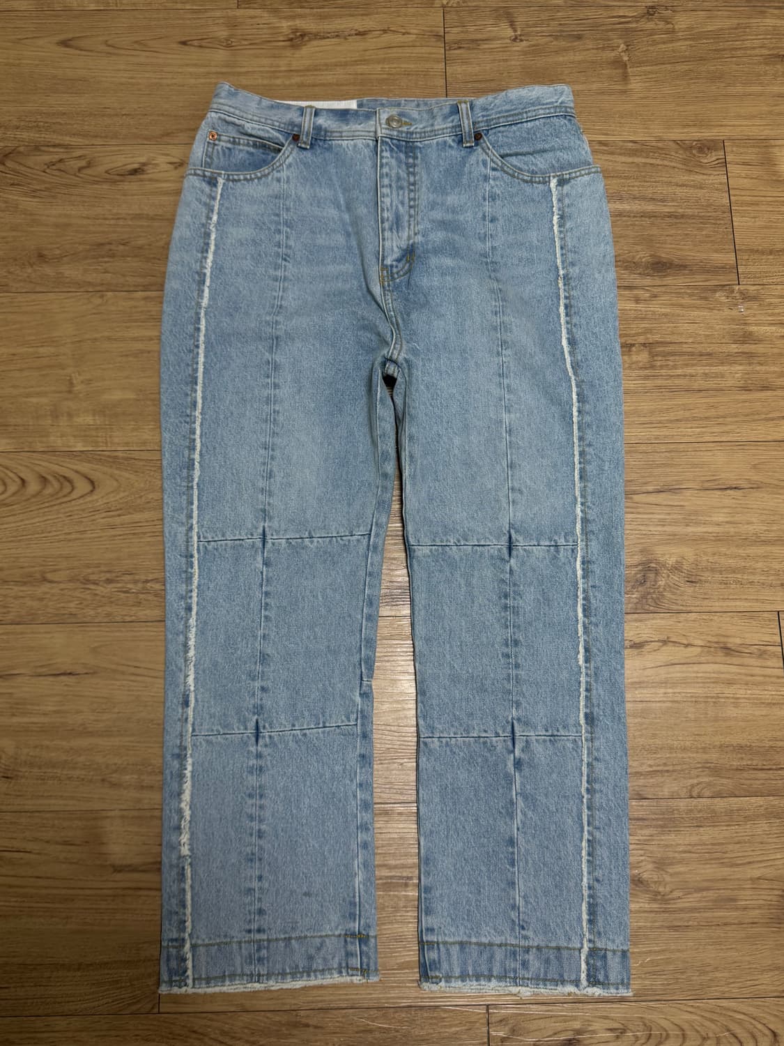 [L]앤더슨벨 절개 컷팅 연청 데님 팬츠 상품이미지1