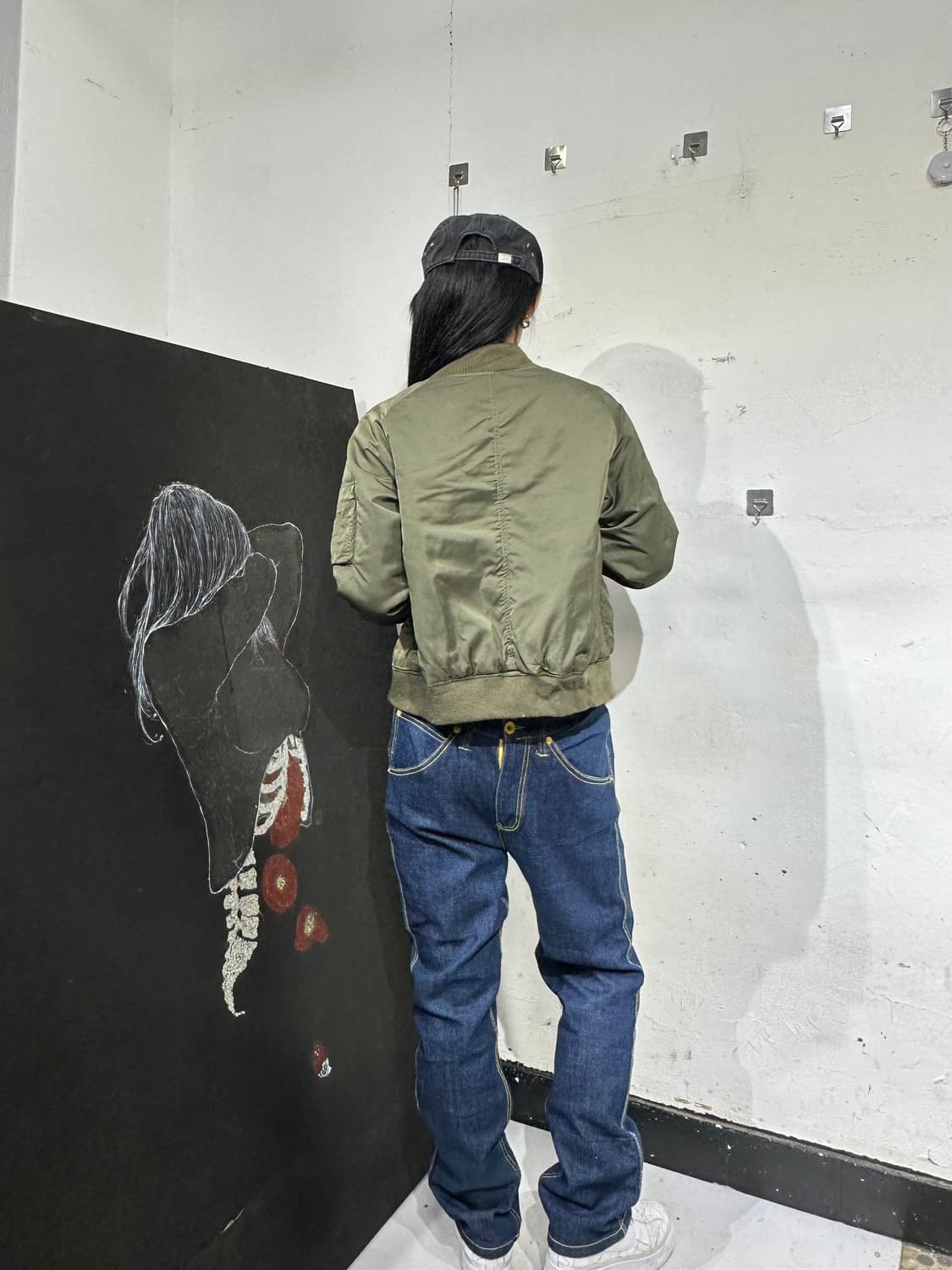 Jpn 일본빈티지 오리엔탈 카키 마원 양면 스카잔 자켓 상품이미지5