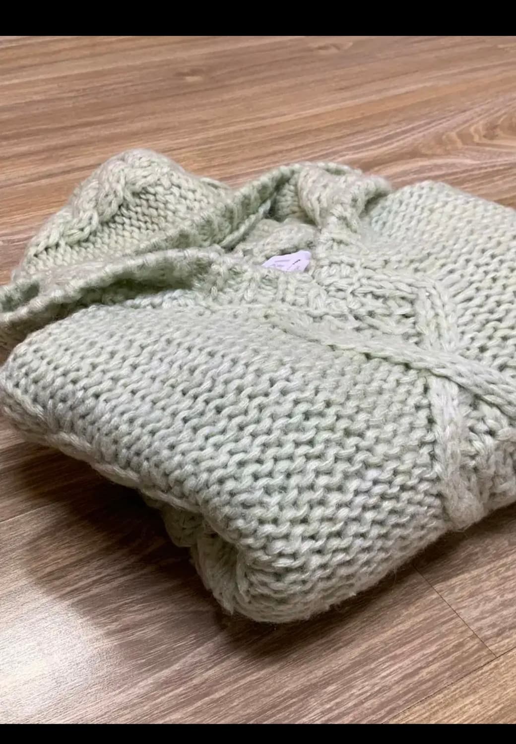 자라 zara 니트 후드 스웨터 후드 말차색 상품이미지2