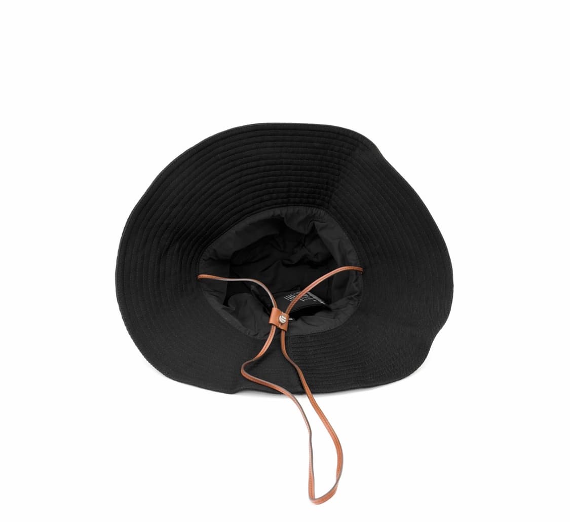 [S] 미우미우 로고 드릴 자수 코튼 데님 버킷햇 모자 블랙 화이트 상품이미지5