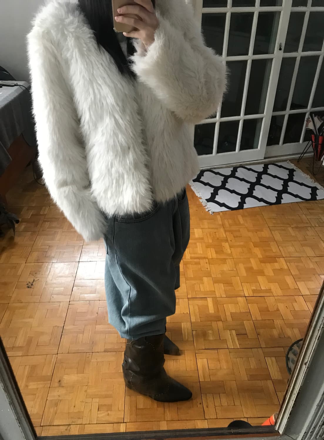 vintage white eco fur jacket 상품이미지5