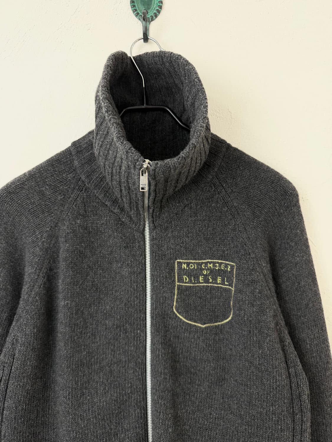 디젤 하이넥 니트 집업 상품이미지2