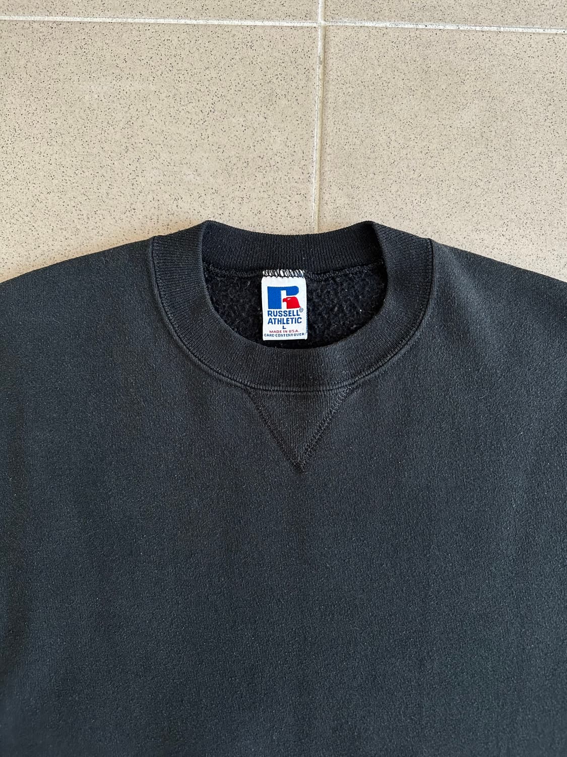 90s 빈티지 러셀 스웻셔츠 블랙 L USA 상품이미지6