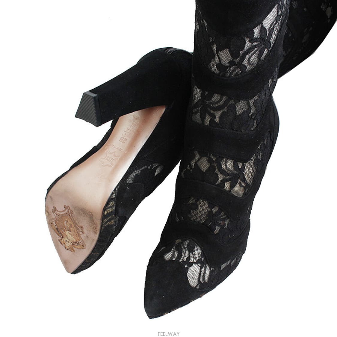 프란체스코 사코 블랙 레이스 롱부츠 (36) 상품이미지3