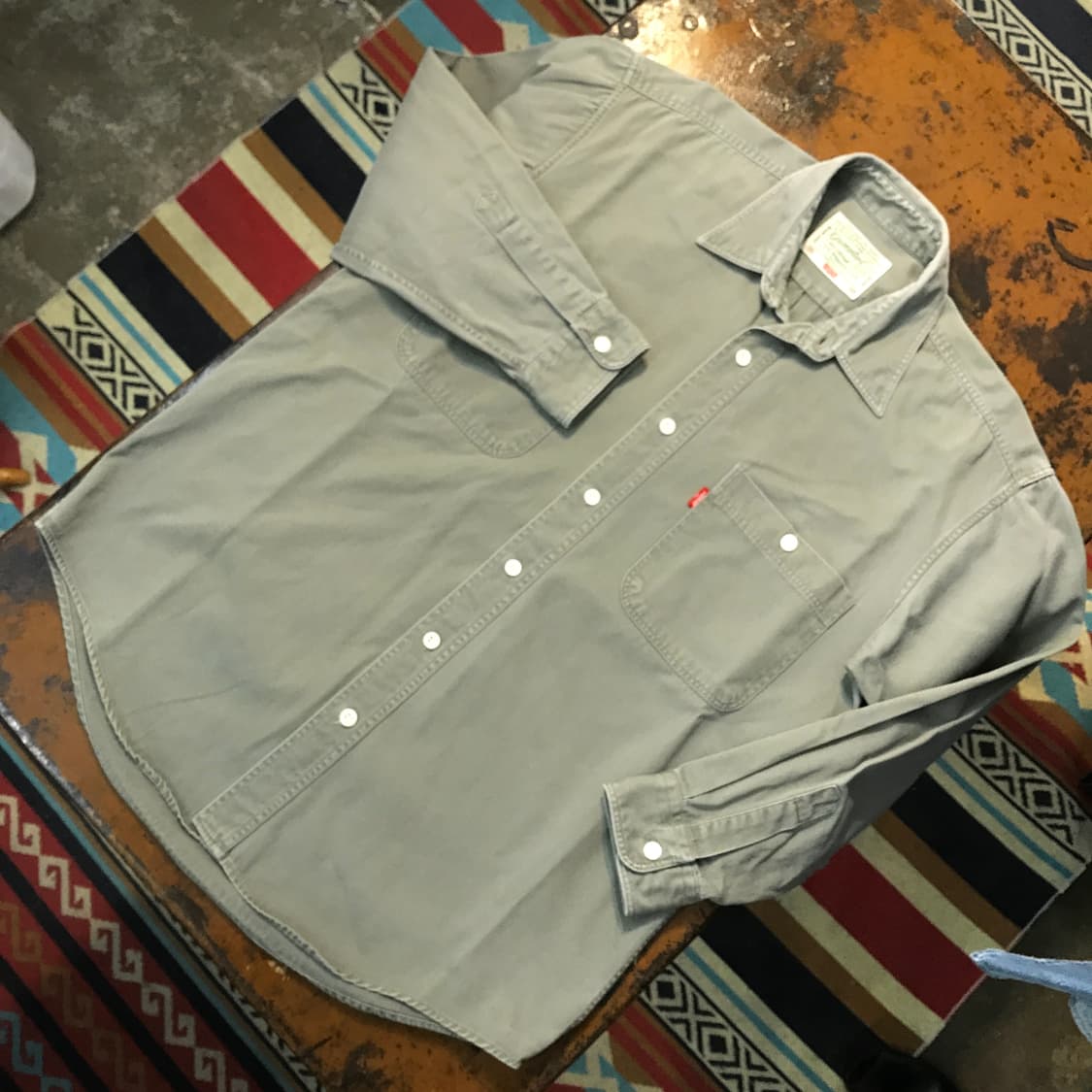 리바이스 투포켓 카키 그레이 코튼 셔츠 남성 105 사이즈 상품이미지2