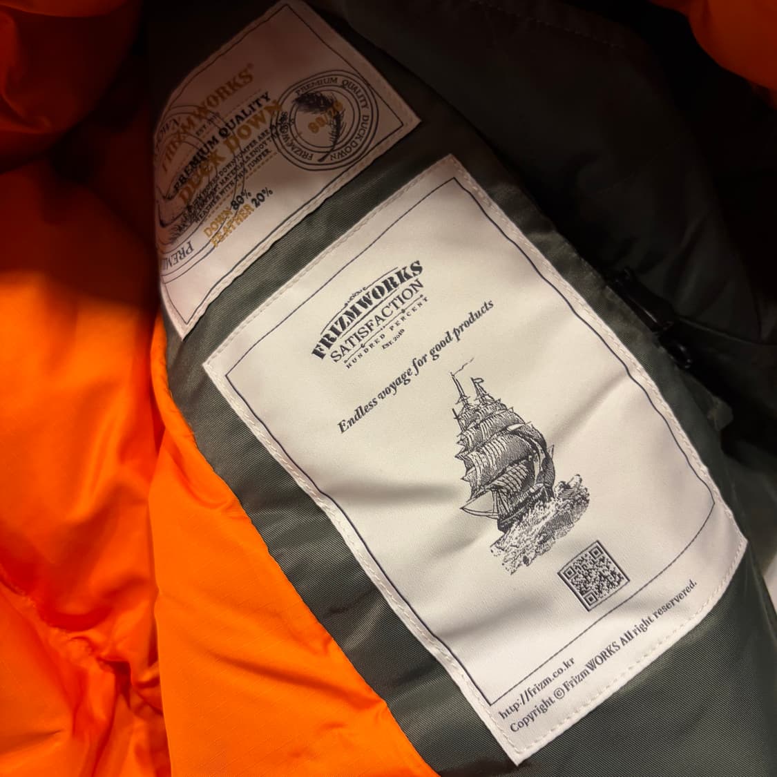 [L] 프리즘웍스 N3B 후드 야상 점퍼 카키색 C318 상품이미지6