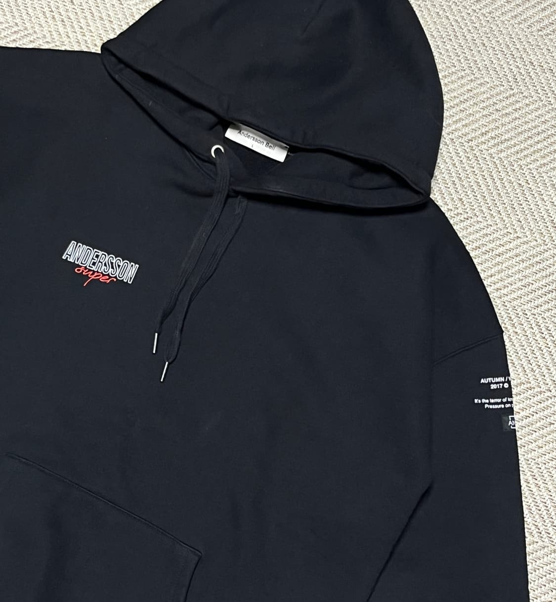 공용 앤더슨벨 기모 오버핏 후드 티셔츠 L 상품이미지9