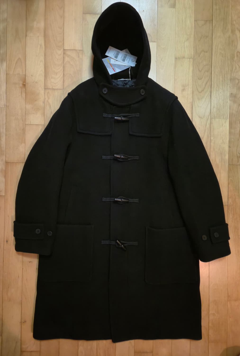 24/7 시리즈 울 더플 코트 블랙 M 새제품 상품이미지1