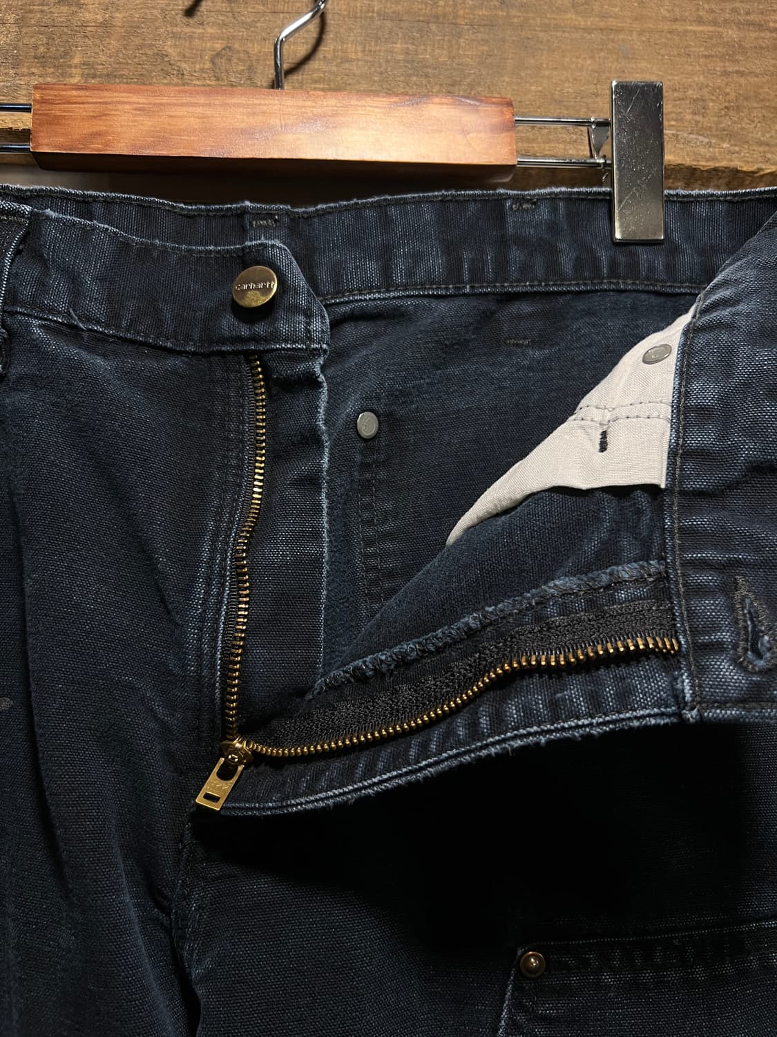 [32]칼하트 USA 빈티지 페이딩 블랙 더블니 워크 팬츠 상품이미지3