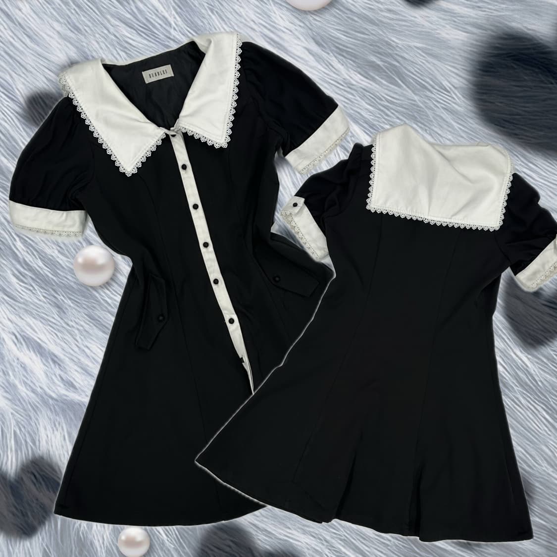 BUBBLES 지뢰계 레이스 미니원피스 플레어 양산형 공겜여주 고스로리 상품이미지1