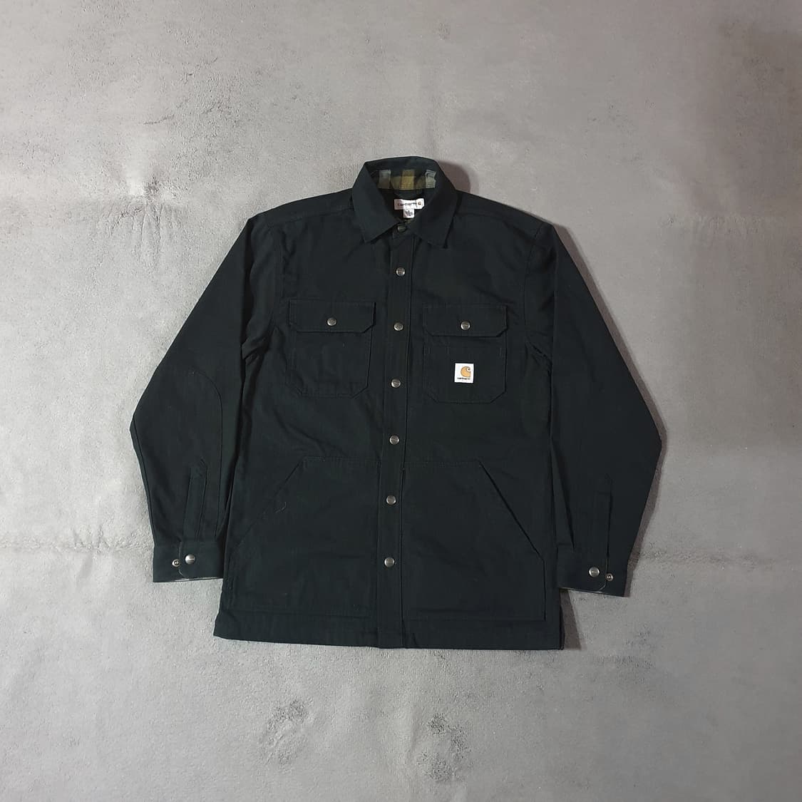 칼하트 립스탑 솔리드 셔츠 자켓 S 블랙 상품이미지1