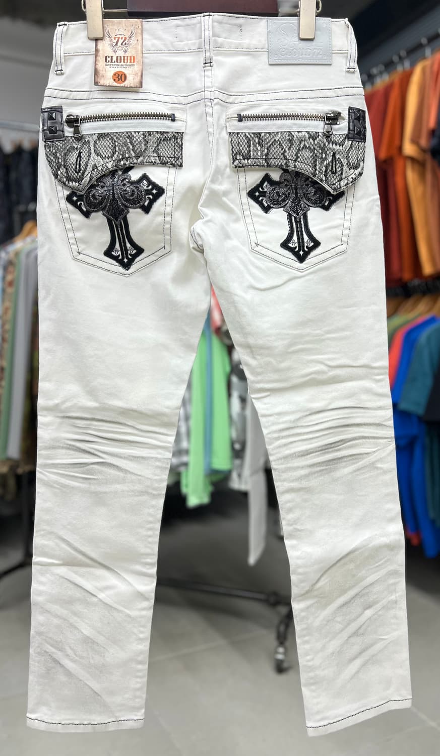 화이트 뱀피 포인트 가죽 PANT  상품이미지2