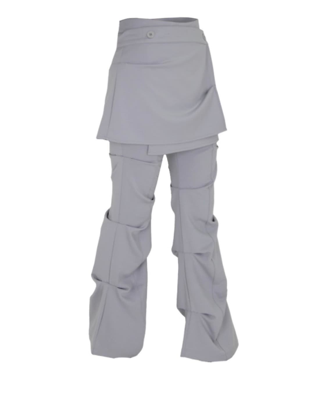 오호스 랩 오버 턱 팬츠 그레이 2 상품이미지1