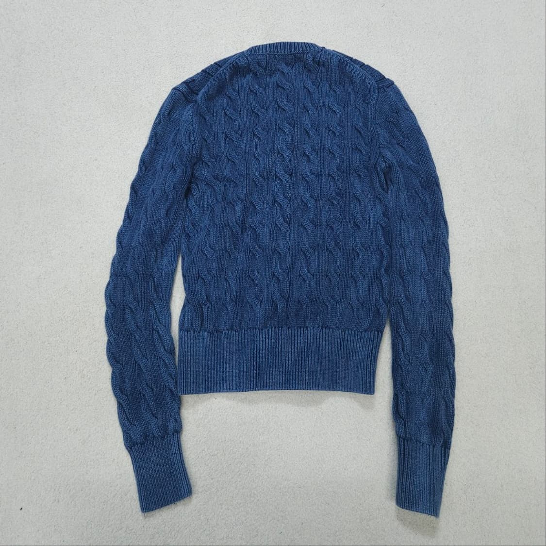 폴로 랄프 로렌 신형 QR 케이블 가디건 S 인디고 가먼트 다잉 상품이미지4