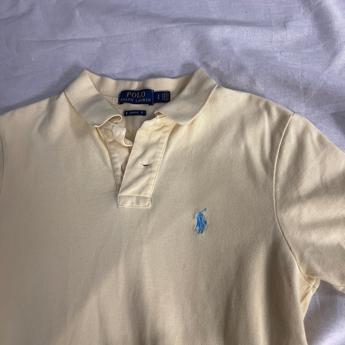 폴로 랄프로렌 반팔 카라티 S 노랑 슬림핏 정품 상품이미지1