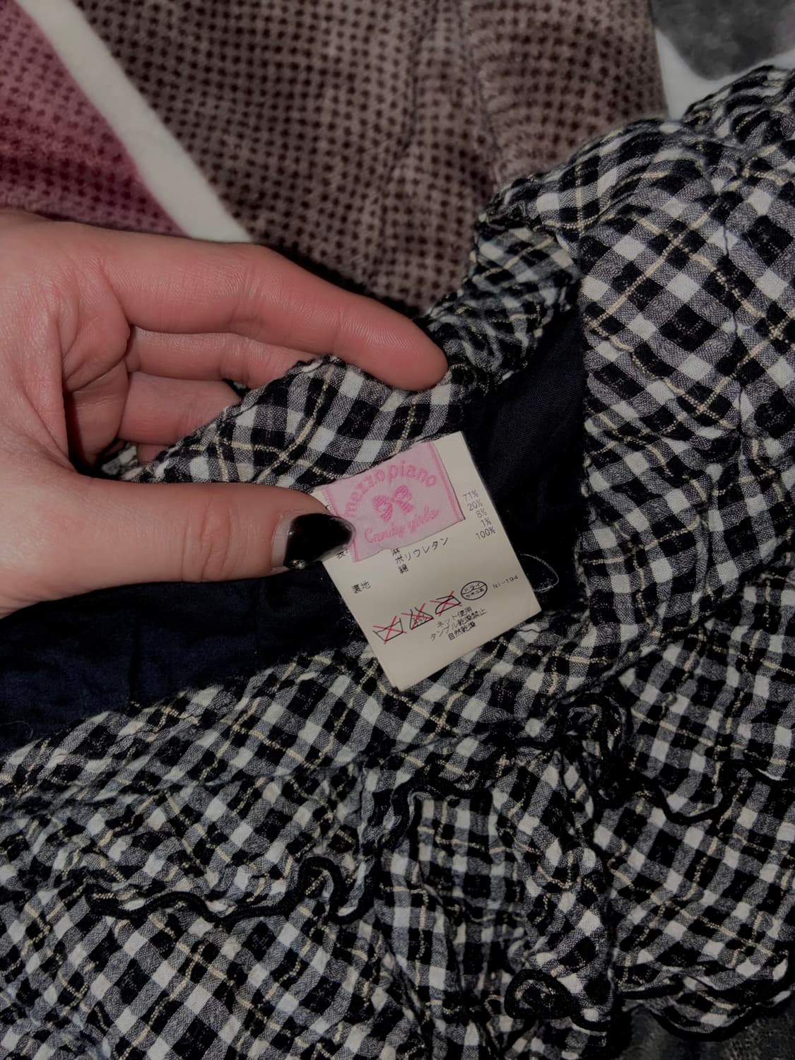 메조피아노 펑크체크캉캉 치마바지 상품이미지3