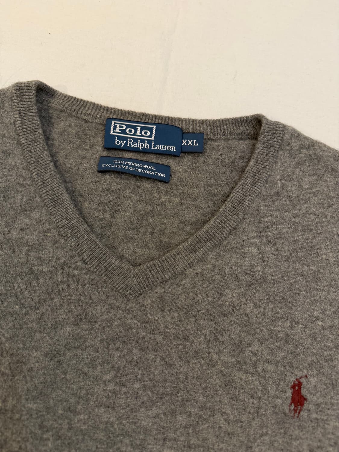폴로 랄프로렌 메리노 울 브이넥 니트 그레이 상품이미지2