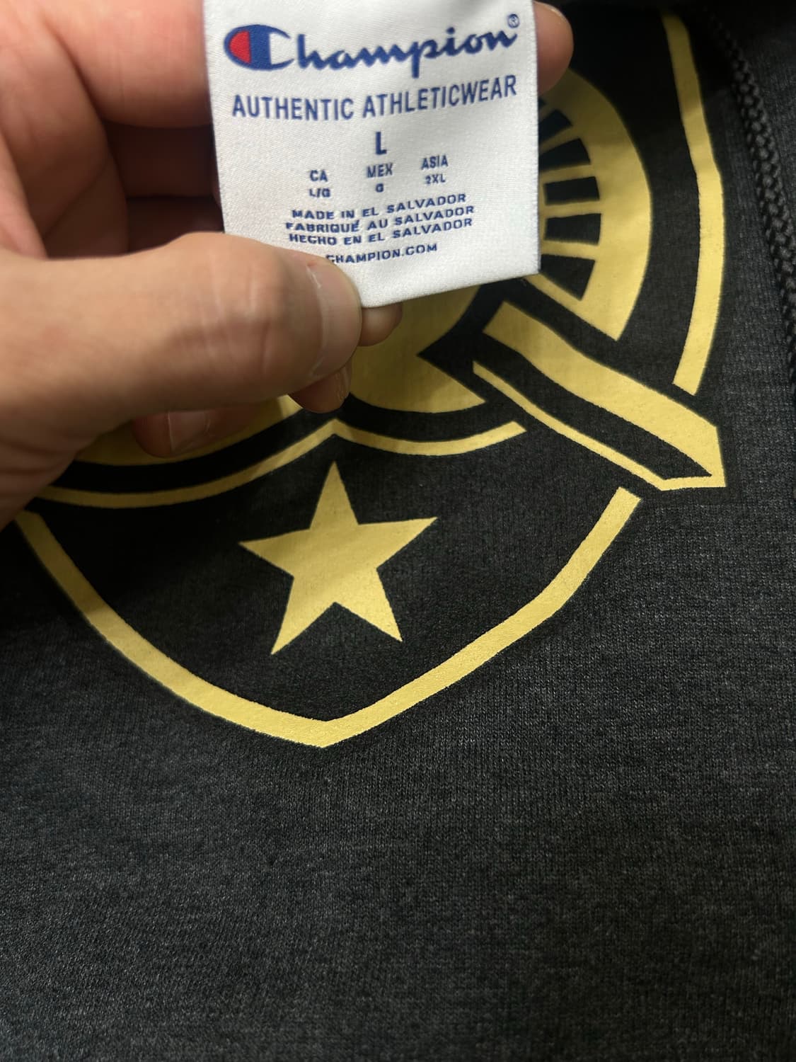 [2XL]챔피온 아미 블랙 나이츠 앰블럼 후드/다크그레이 상품이미지4