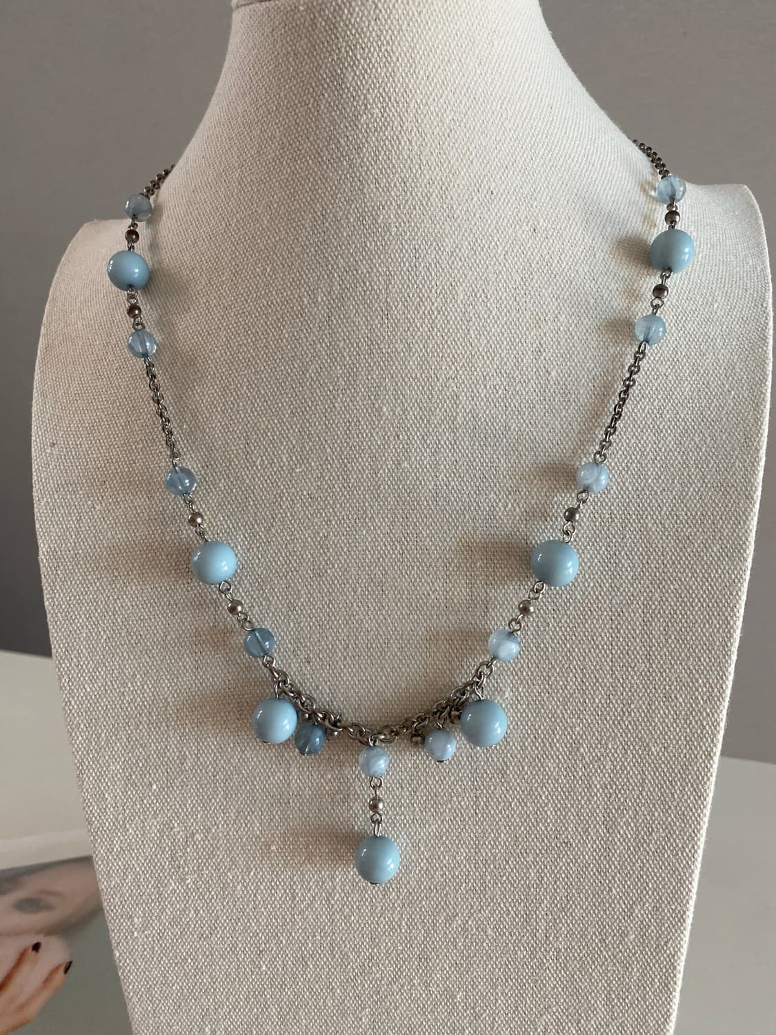 빈티지 파우더블루 구슬 목걸이 상품이미지2