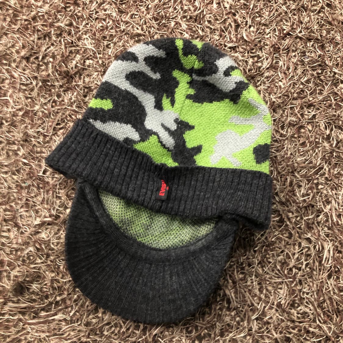 에비수 카모 패턴 니트 비니 캡 상품이미지3