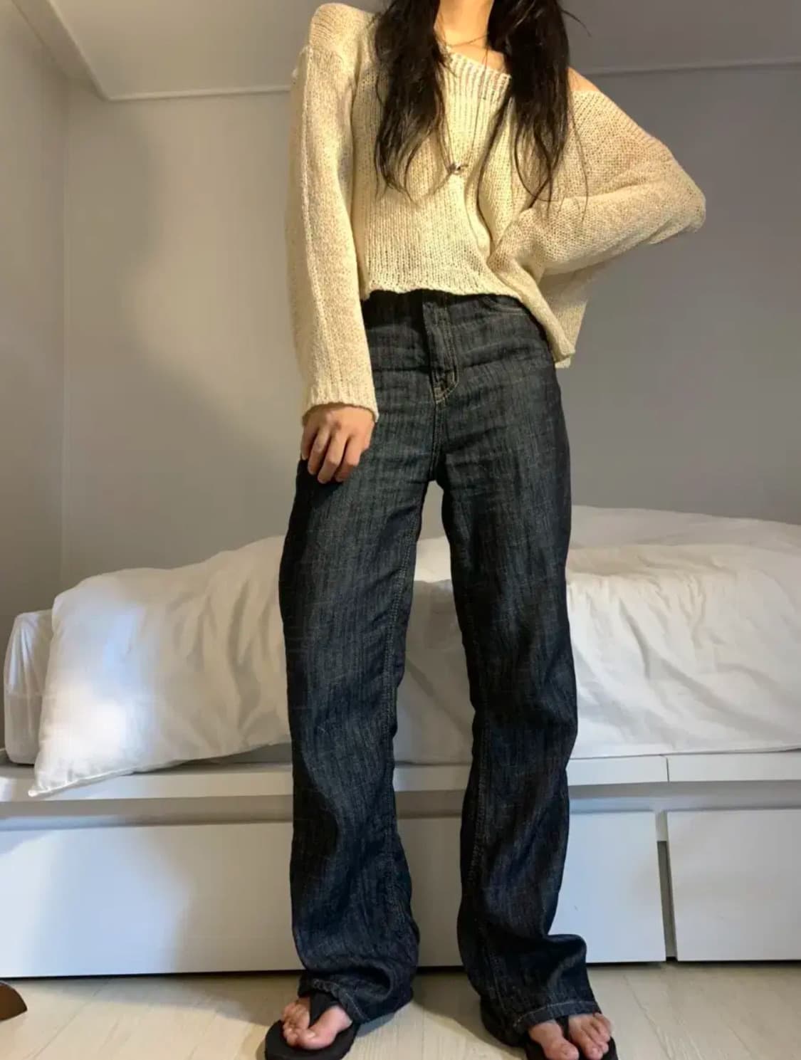 히피디피 리넨 린넨 데님 팬츠 바지 상품이미지1