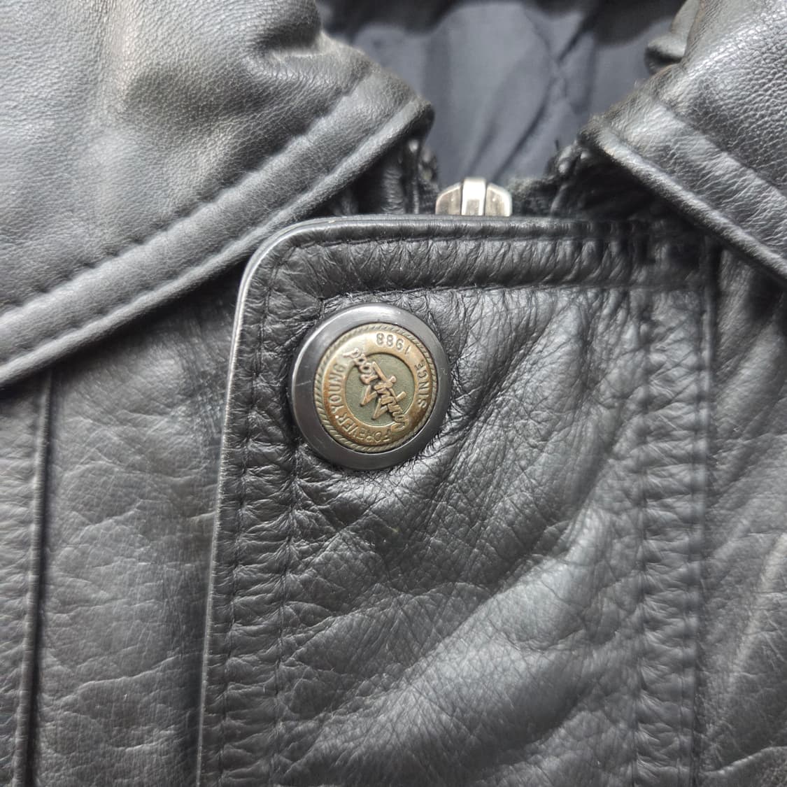 블랙 양가죽 봄버 자켓 남성 XL 상품이미지3