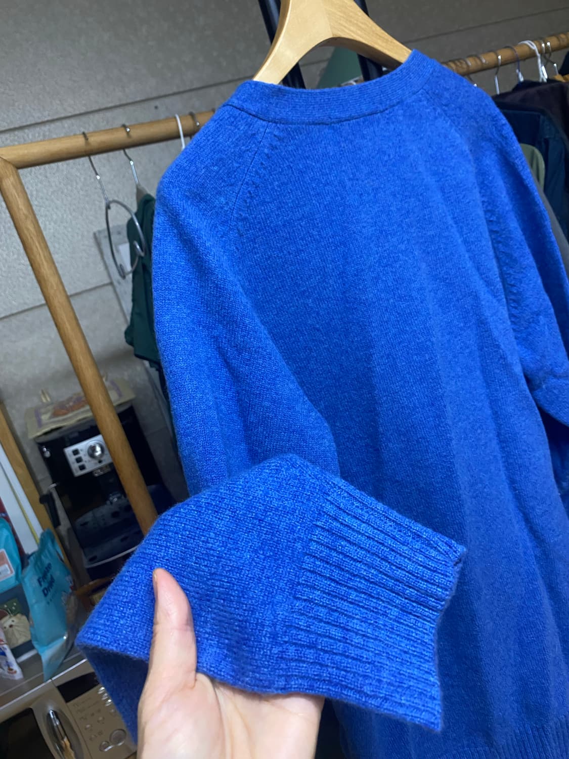 유니클로 램스울 가디건 블루 L 상품이미지5